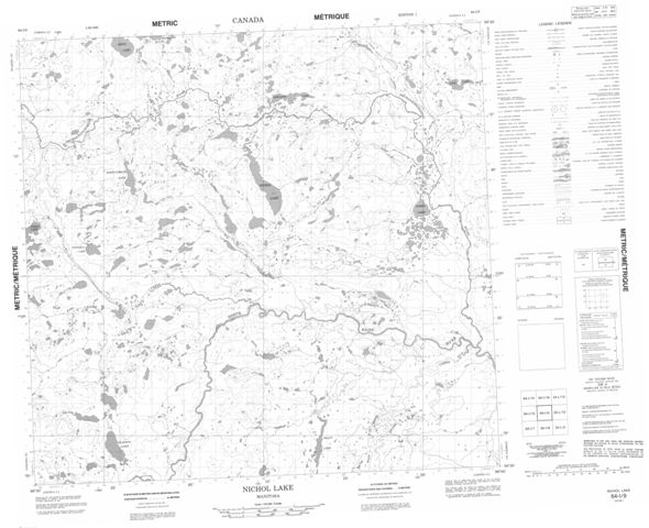 Nichol Lake Topographic Paper Map 064I09 at 1:50,000 scale