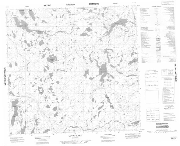 Lovat Lake Topographic Paper Map 064I10 at 1:50,000 scale