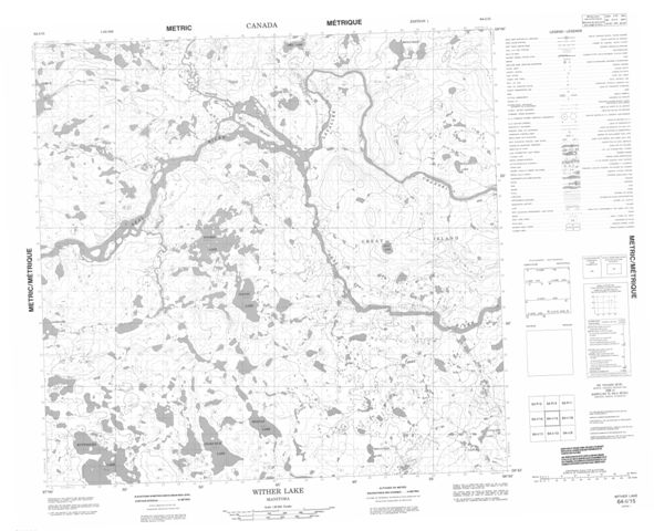Wither Lake Topographic Paper Map 064I15 at 1:50,000 scale