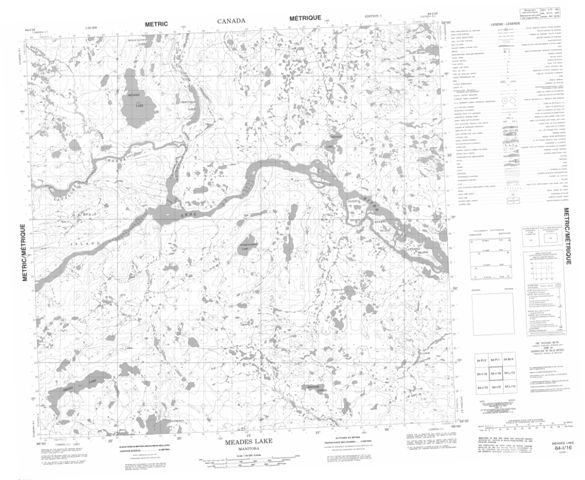 Meades Lake Topographic Paper Map 064I16 at 1:50,000 scale