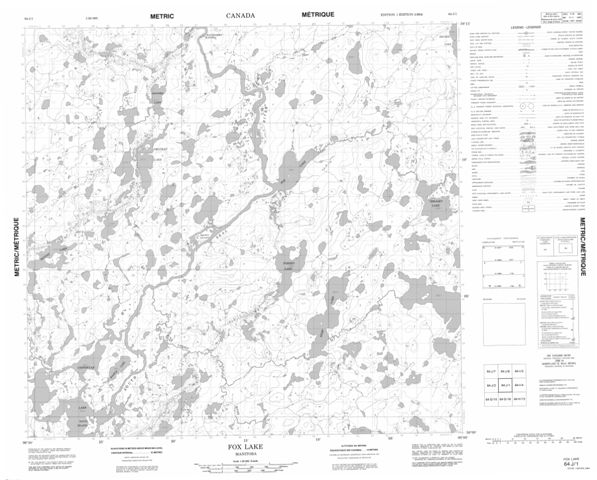 Fox Lake Topographic Paper Map 064J01 at 1:50,000 scale