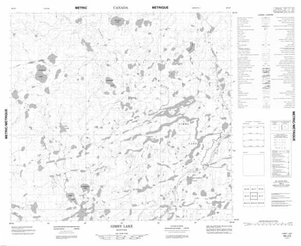 Gimby Lake Topographic Paper Map 064J02 at 1:50,000 scale