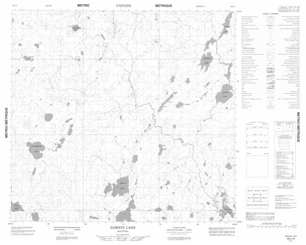Samson Lake Topographic Paper Map 064J03 at 1:50,000 scale