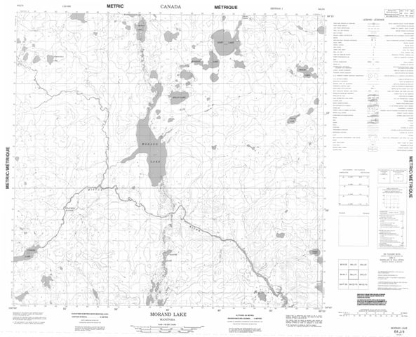 Morand Lake Topographic Paper Map 064J04 at 1:50,000 scale