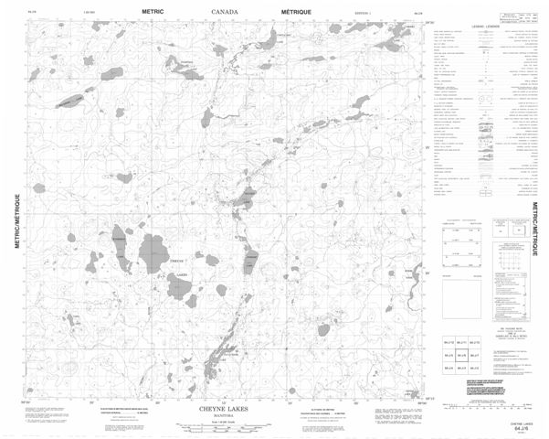 Cheyne Lakes Topographic Paper Map 064J06 at 1:50,000 scale
