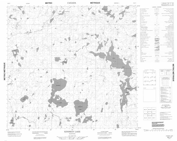 Kinsman Lake Topographic Paper Map 064J07 at 1:50,000 scale