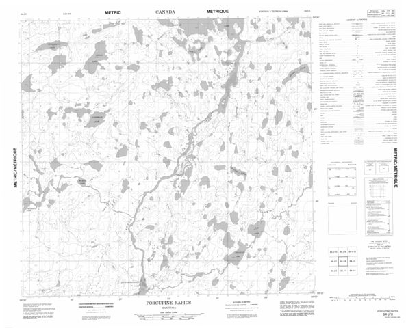 Porcupine Rapids Topographic Paper Map 064J08 at 1:50,000 scale