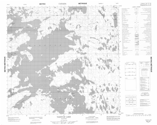 Tadoule Lake Topographic Paper Map 064J09 at 1:50,000 scale