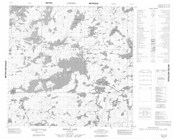 Nicklin Lake Topographic Paper Map 064J13 at 1:50,000 scale