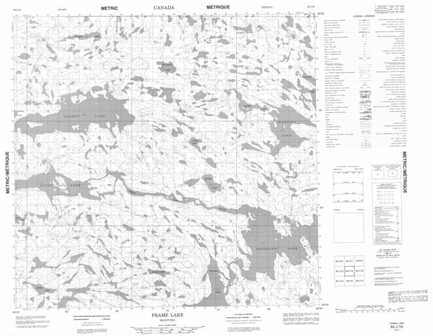 Frame Lake Topographic Paper Map 064J16 at 1:50,000 scale