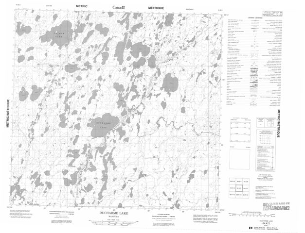 Ducharme Lake Topographic Paper Map 064K02 at 1:50,000 scale
