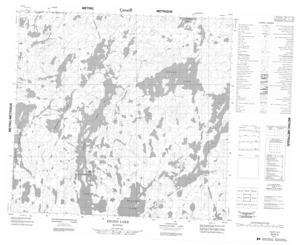 Engen Lake Topographic Paper Map 064K04 at 1:50,000 scale