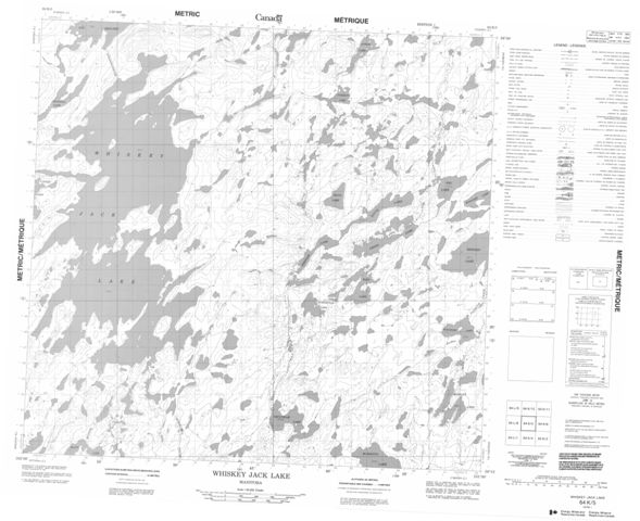 Whiskey Jack Lake Topographic Paper Map 064K05 at 1:50,000 scale