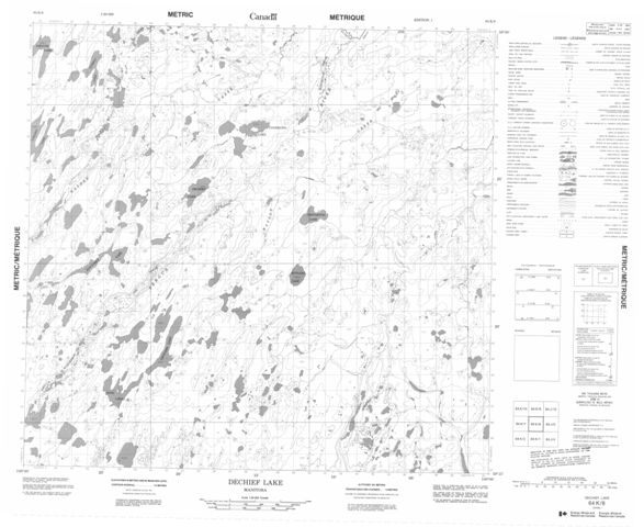 Dechief Lake Topographic Paper Map 064K08 at 1:50,000 scale