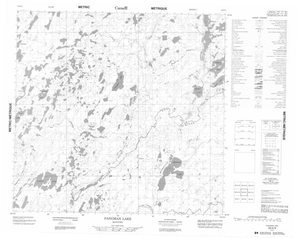 Pangman Lake Topographic Paper Map 064K09 at 1:50,000 scale