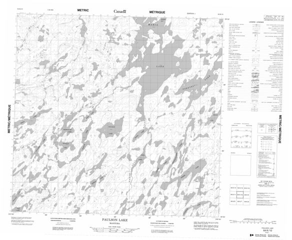 Paulson Lake Topographic Paper Map 064K10 at 1:50,000 scale