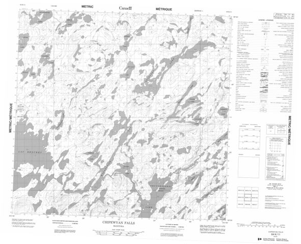 Chipewyan Falls Topographic Paper Map 064K11 at 1:50,000 scale