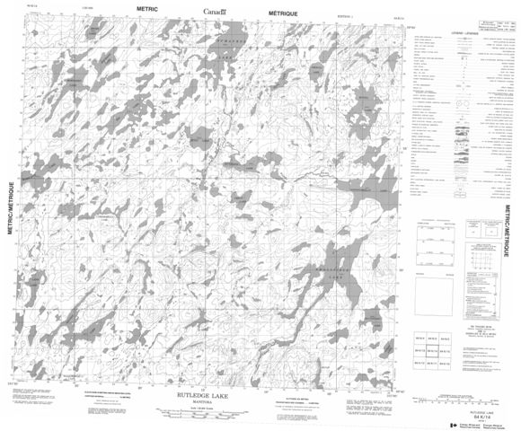 Rutledge Lake Topographic Paper Map 064K14 at 1:50,000 scale