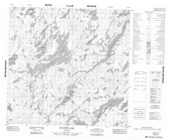 Chatwin Lake Topographic Paper Map 064K15 at 1:50,000 scale