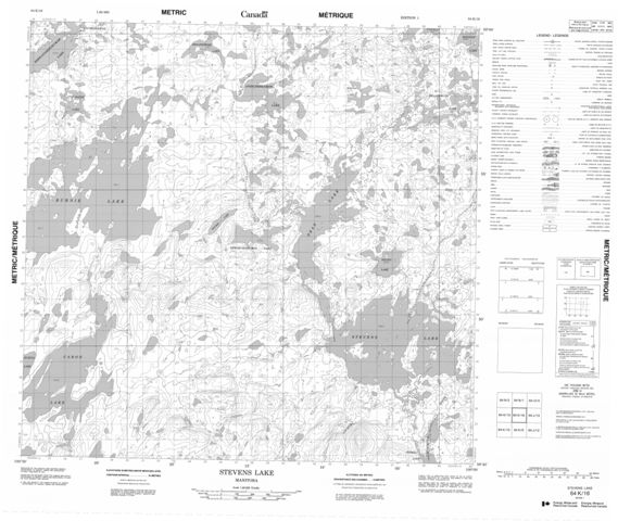 Stevens Lake Topographic Paper Map 064K16 at 1:50,000 scale