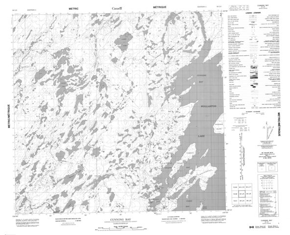Cunning Bay Topographic Paper Map 064L05 at 1:50,000 scale
