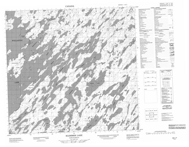 Klemmer Lake Topographic Paper Map 064L07 at 1:50,000 scale