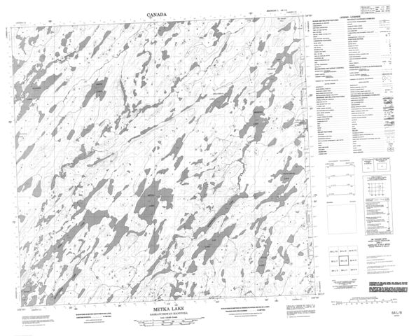 Metka Lake Topographic Paper Map 064L08 at 1:50,000 scale