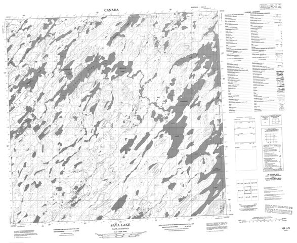 Sava Lake Topographic Paper Map 064L09 at 1:50,000 scale