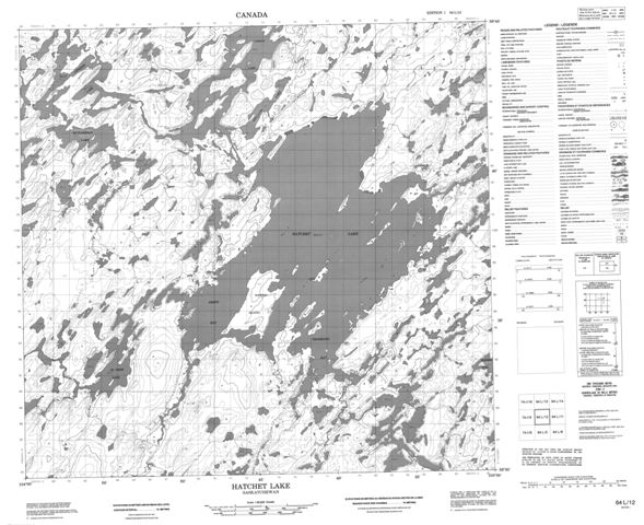 Hatchet Lake Topographic Paper Map 064L12 at 1:50,000 scale