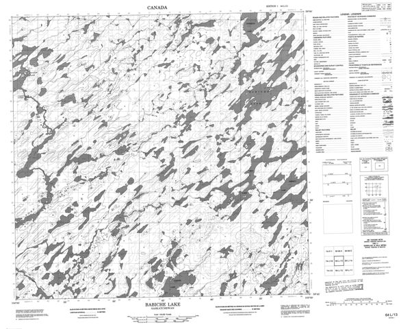 Babiche Lake Topographic Paper Map 064L13 at 1:50,000 scale