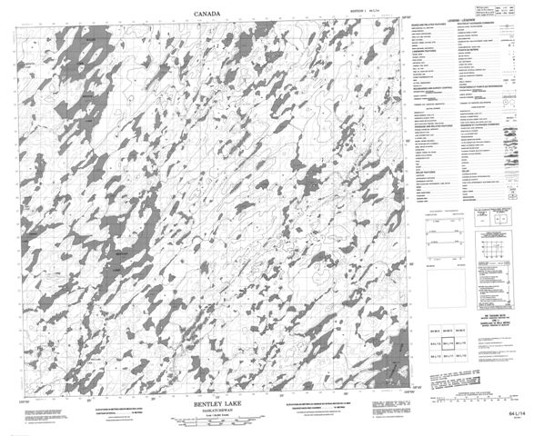 Bentley Lake Topographic Paper Map 064L14 at 1:50,000 scale