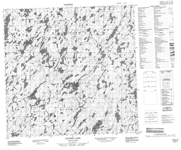 Eyinew Lake Topographic Paper Map 064M02 at 1:50,000 scale