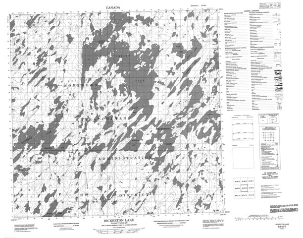 Bickerton Lake Topographic Paper Map 064M03 at 1:50,000 scale