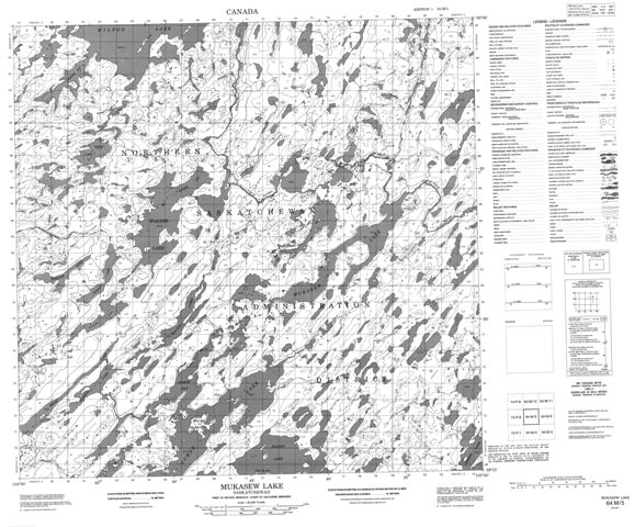Mukasew Lake Topographic Paper Map 064M05 at 1:50,000 scale