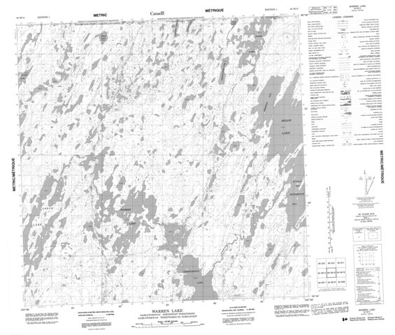 Warren  Lake Topographic Paper Map 064M15 at 1:50,000 scale