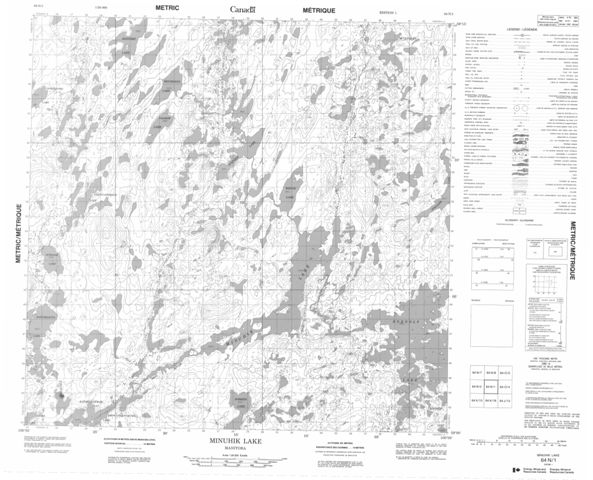 Minuhik Lake Topographic Paper Map 064N01 at 1:50,000 scale