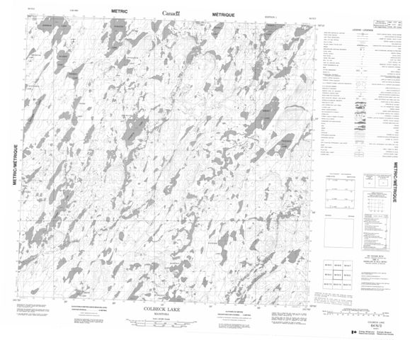 Colbeck Lake Topographic Paper Map 064N03 at 1:50,000 scale