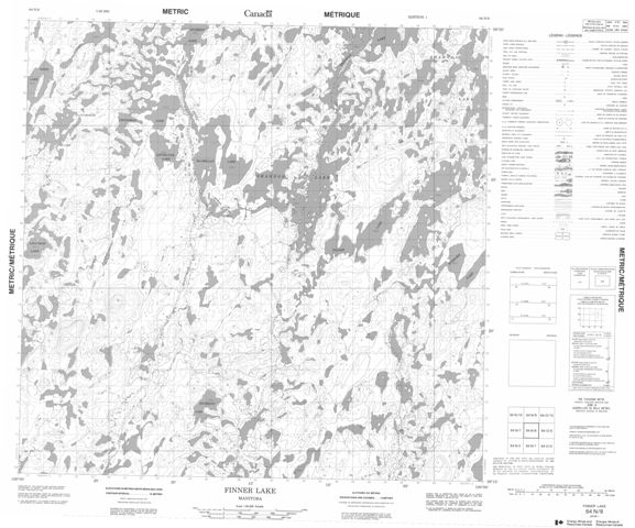 Finner Lake Topographic Paper Map 064N08 at 1:50,000 scale
