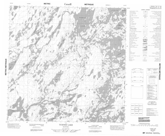 Turner Lake Topographic Paper Map 064N09 at 1:50,000 scale