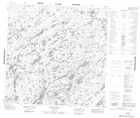 Wolk Lake Topographic Paper Map 064N12 at 1:50,000 scale