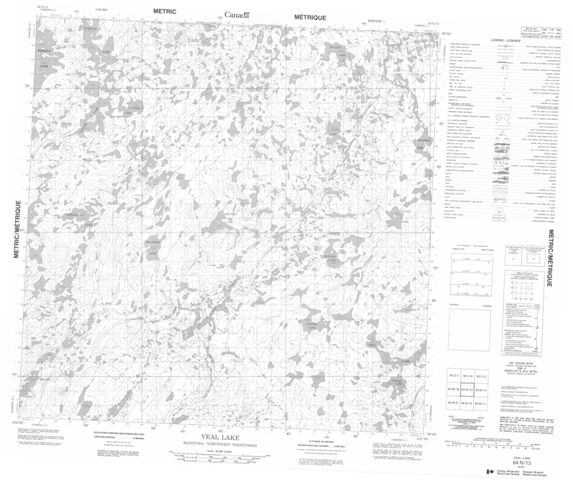 Veal Lake Topographic Paper Map 064N13 at 1:50,000 scale