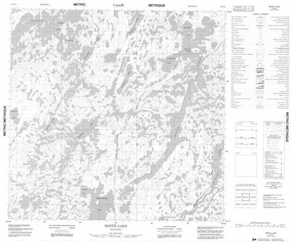 Booth Lake Topographic Paper Map 064O05 at 1:50,000 scale