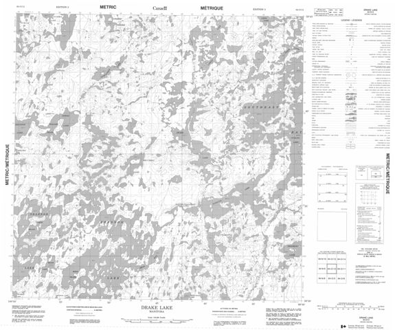 Drake Lake Topographic Paper Map 064O12 at 1:50,000 scale