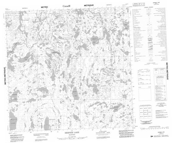 Hebner Lake Topographic Paper Map 064P01 at 1:50,000 scale