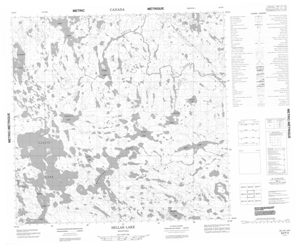 Sellar Lake Topographic Paper Map 064P03 at 1:50,000 scale