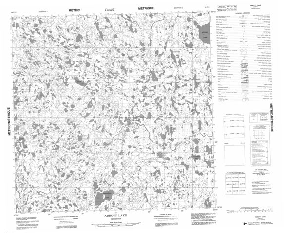 Abbott Lake Topographic Paper Map 064P11 at 1:50,000 scale
