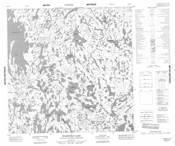 Wakefield Lake Topographic Paper Map 064P13 at 1:50,000 scale