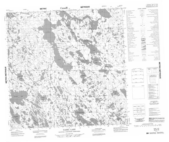 Nabel Lake Topographic Paper Map 064P16 at 1:50,000 scale