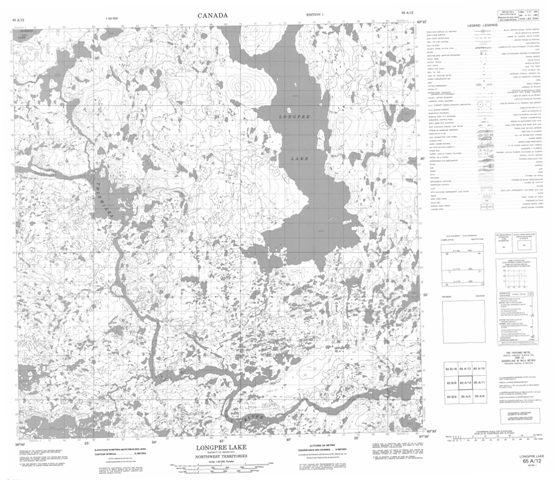 Longpre Lake Topographic Paper Map 065A12 at 1:50,000 scale