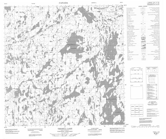 Trebell Lake Topographic Paper Map 065B01 at 1:50,000 scale